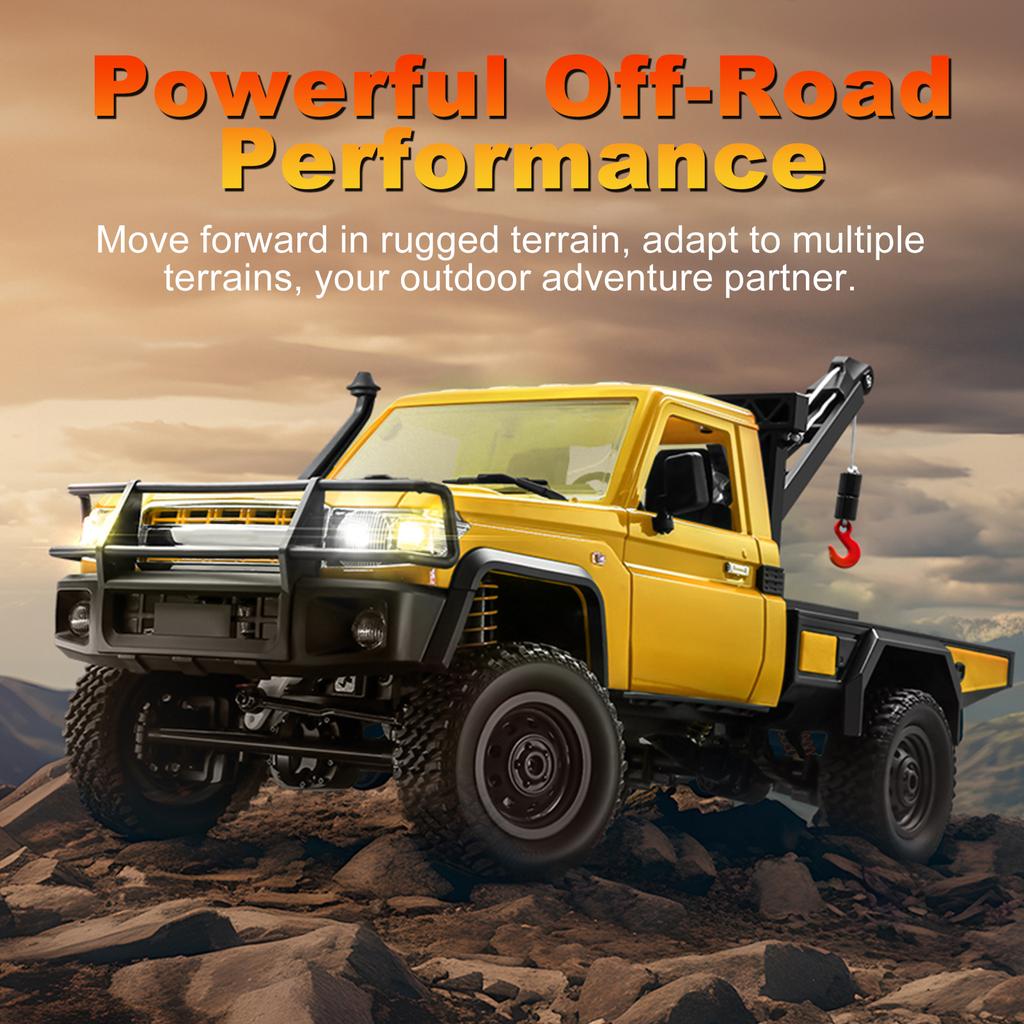 Remote Control Truck Crane, 1:12 Scale 4WD Remote Control Crawler, 2.4Ghz Off Road Toy Pickup Truck with Lights, All