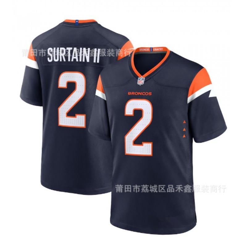 Denver Broncos NFL Football Jersey Surtain II Bo Nix Fan Apparel Cotton Team Sports Uniform Men Women