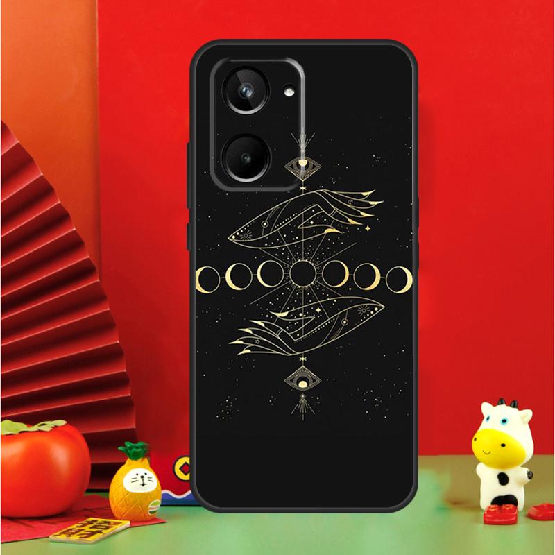 Fortune Telling Moon Stars Hands Art Case For Realme C67 C55 C53 C51 C35 C33 C31 C30 C25s C21Y GT Neo 6 GT5 9 10 11 12 Pro Plus