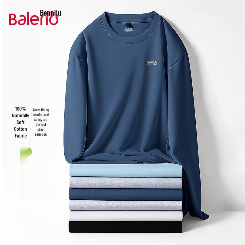 Baleno Men's Heavyweight Cotton Oversize Long Sleeve T-Shirt