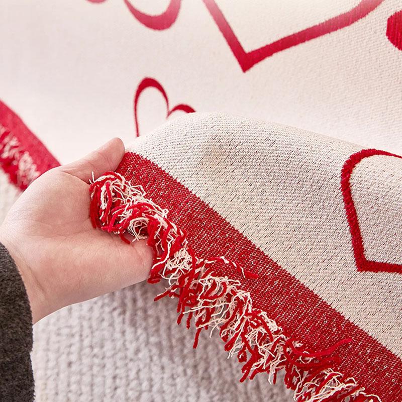 New Red Chenille Sofa Towel For Festival Soft Anti Cat Scratch Sofa Cover For Living Room Printed Couch Cushion For Four Seasons