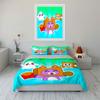 Cute Purple Fox Cartoon Bedding Bedding Duvet Cover Set Duvet Cover Pillowcases (1 * Duvet Cover 2 * Pillowcases, without duvet insert)