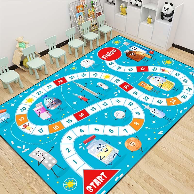 15 Size Snakes and Ladders Game Pattern Rug Carpets for Bedroom Living Room Mat Creative Door Mat Dressing Room Rugs Play Mats