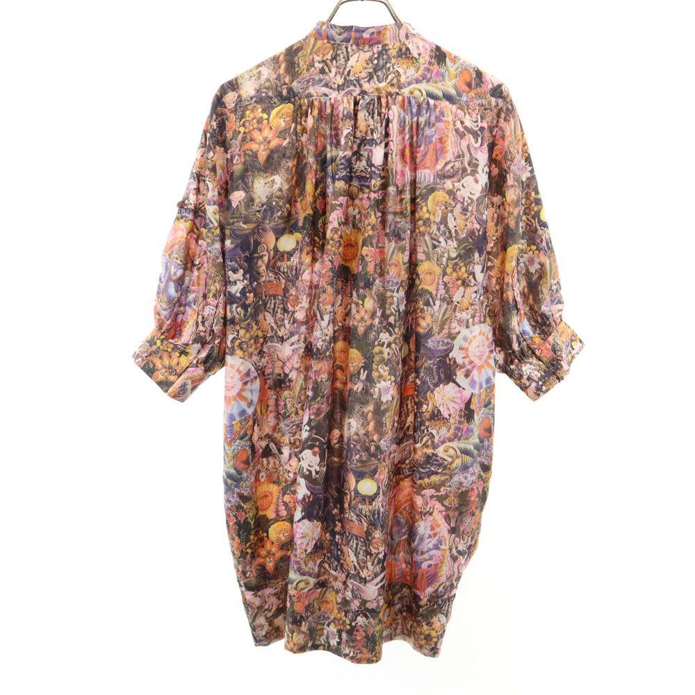 Paul Smith Animal All-over Pattern Short Sleeve Half Button Tunic Women Used