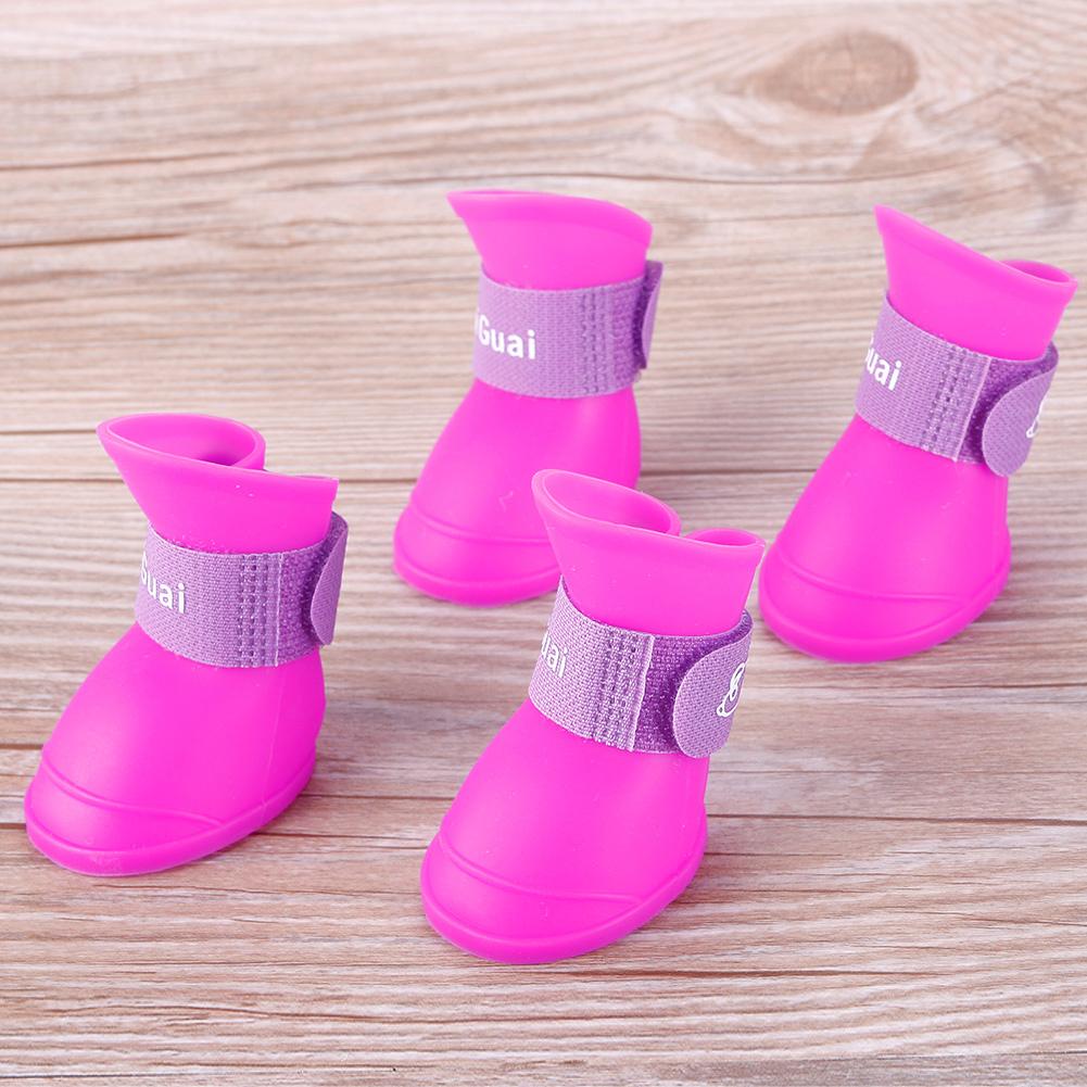 4Pcs Pet WaterProof Rainshoe Anti-slip Rubber Boot for Small Medium Large Dogs Cats Outdoor Shoe Dog Ankle Boots Pet Accessories