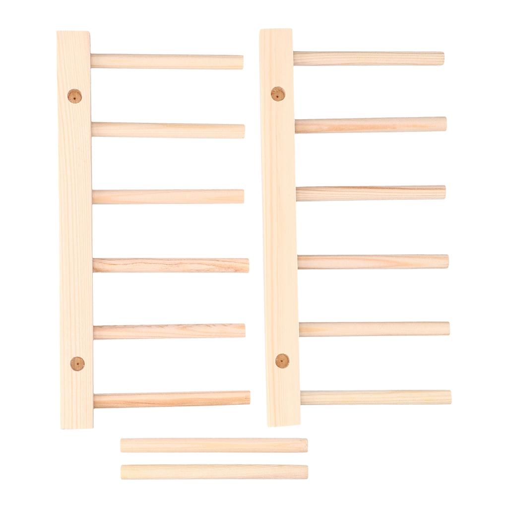 Bamboo Dish Plate Lightweight Portable Environmental Friendly Durable Pine Wood Dish Rack5 Grids 23cm