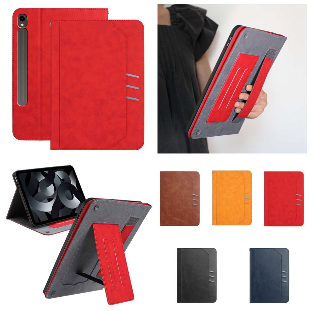 For Samsung Galaxy Tab S9 FE Case - Durable Faux Leather Cover w/Adjustable Stand & Anti-Slip Grip (5 Colors)
