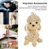 Rhinestone Keychain Unique Puppy Shape Design Rhinestone Keychain   Ornament for Bag Car Pendant