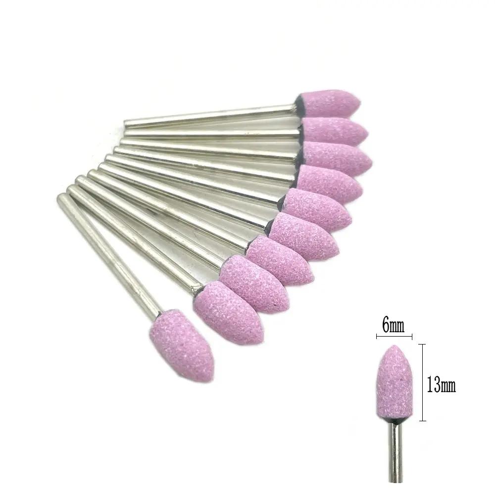 10pcs/set  Dental Stone Grinder Polisher Burs 2.35mm Shank For Contouring Shaping Porcelain Dental Rotary Stone Polisher