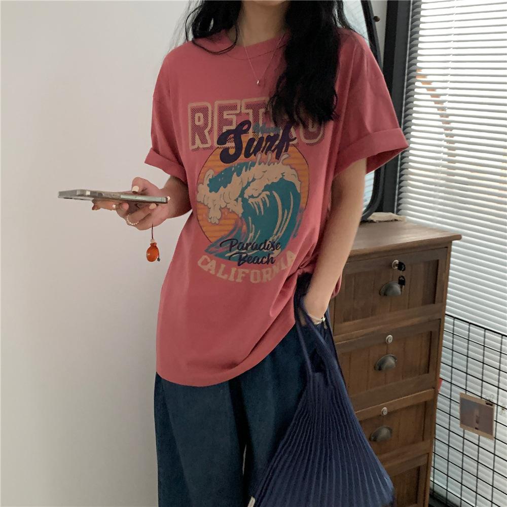 Women's Tee Shirt Summer Funny Graphic Print T Shirt Women Clothes Harajuku Casual Oversized T-shirts Y2k Tops Streetwear