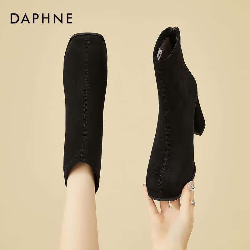 Daphne Women s Plush Lined Block Heel Ankle Boots 38
