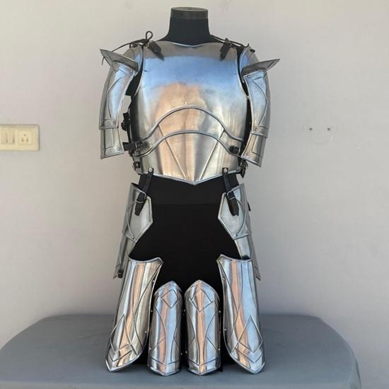 

Medieval Knight Lady Steel Armor Female Cuirass, Pauldrons, Bracers Home Decor
