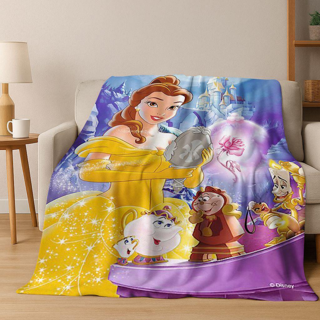 3D-Flanelldecke mit dem Motiv „Die Schöne und das Biest“ – warm, kuschelig und perfekt für Zuhause, Schlafzimmer, Bett oder Sofa. Ideal als Geschenk für Kinder.