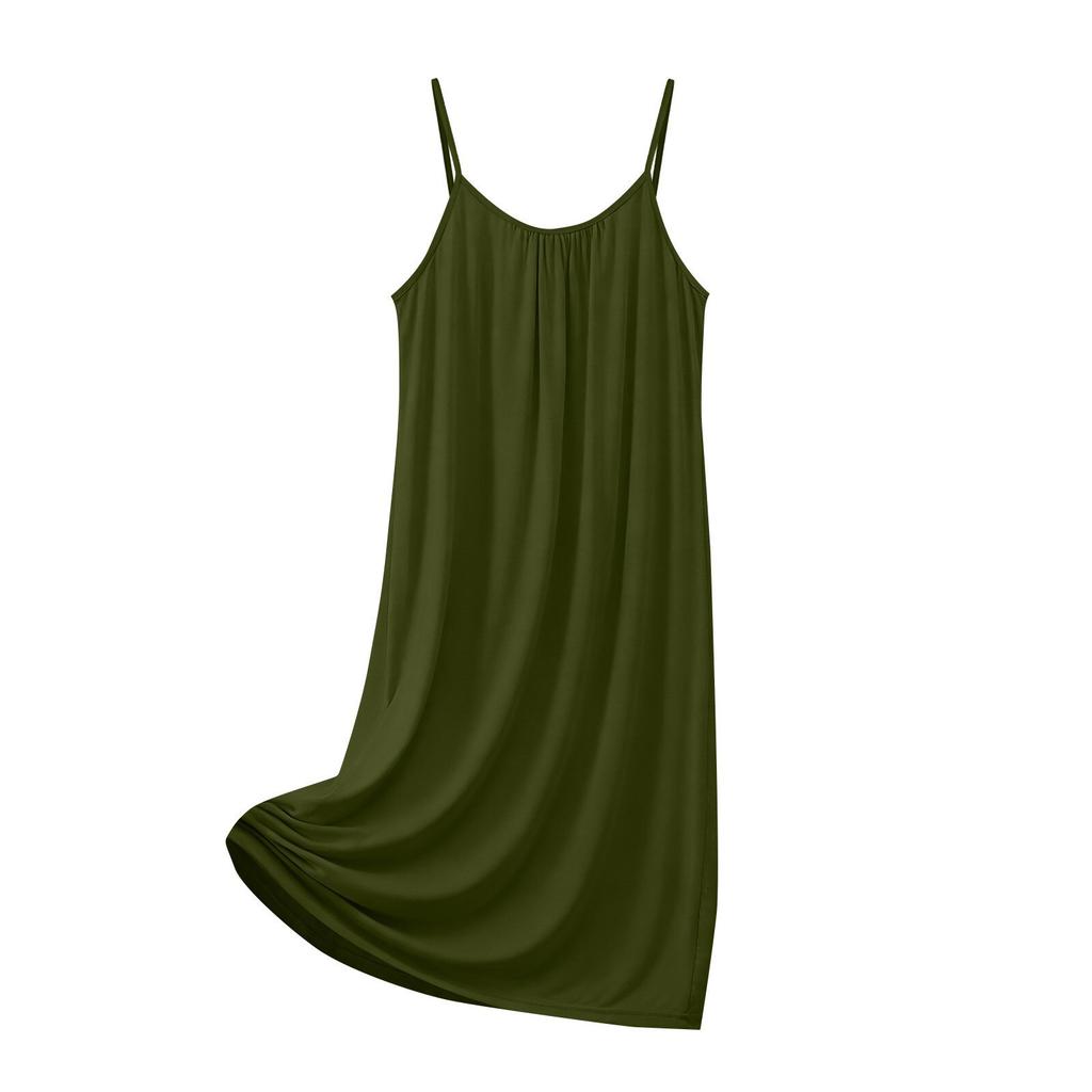 Women's Fashionable Loose Sleeveless Round Neck Tank Top Beach Casual Dress