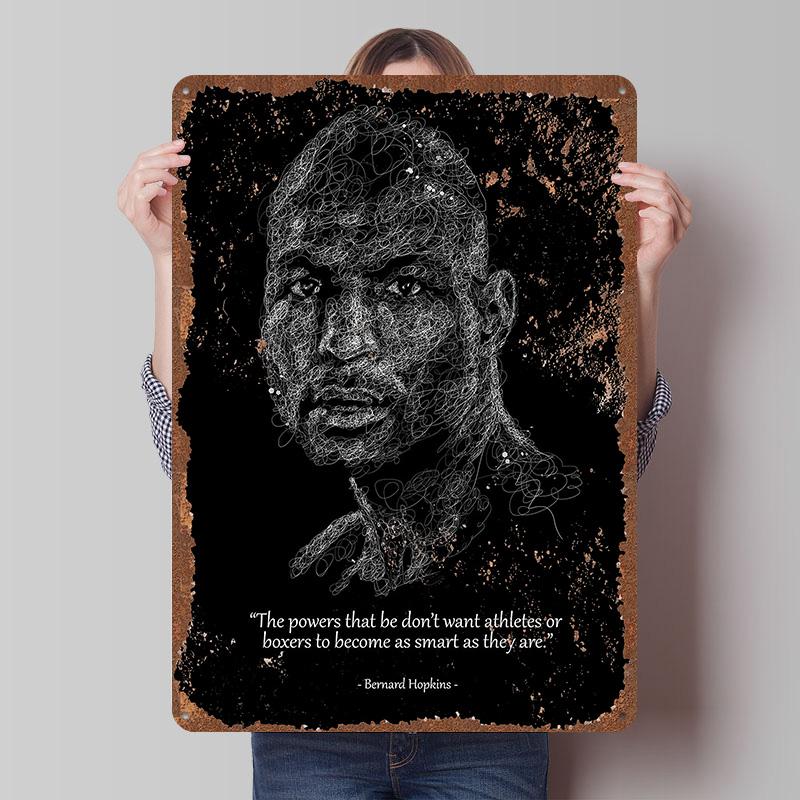 Bernard Hopkins Boxer Metal Posters Custom Vintage Metal Signs Wall Art Tin Plaque for Man Cave Modern Home Decoration Luxury
