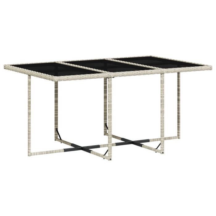 VidaXL Ensemble à manger de jardin 11pcs avec coussins gris poly rotin, ensemble de salle à manger d'extérieur, meuble de 3210851