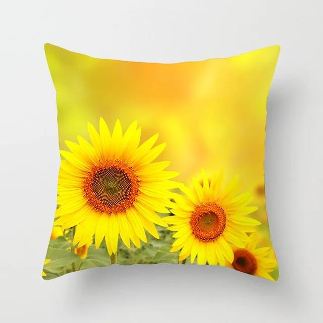 Sunflower Decorative Pillowcase Living Room Office Home Pillowcase Car Ornaments