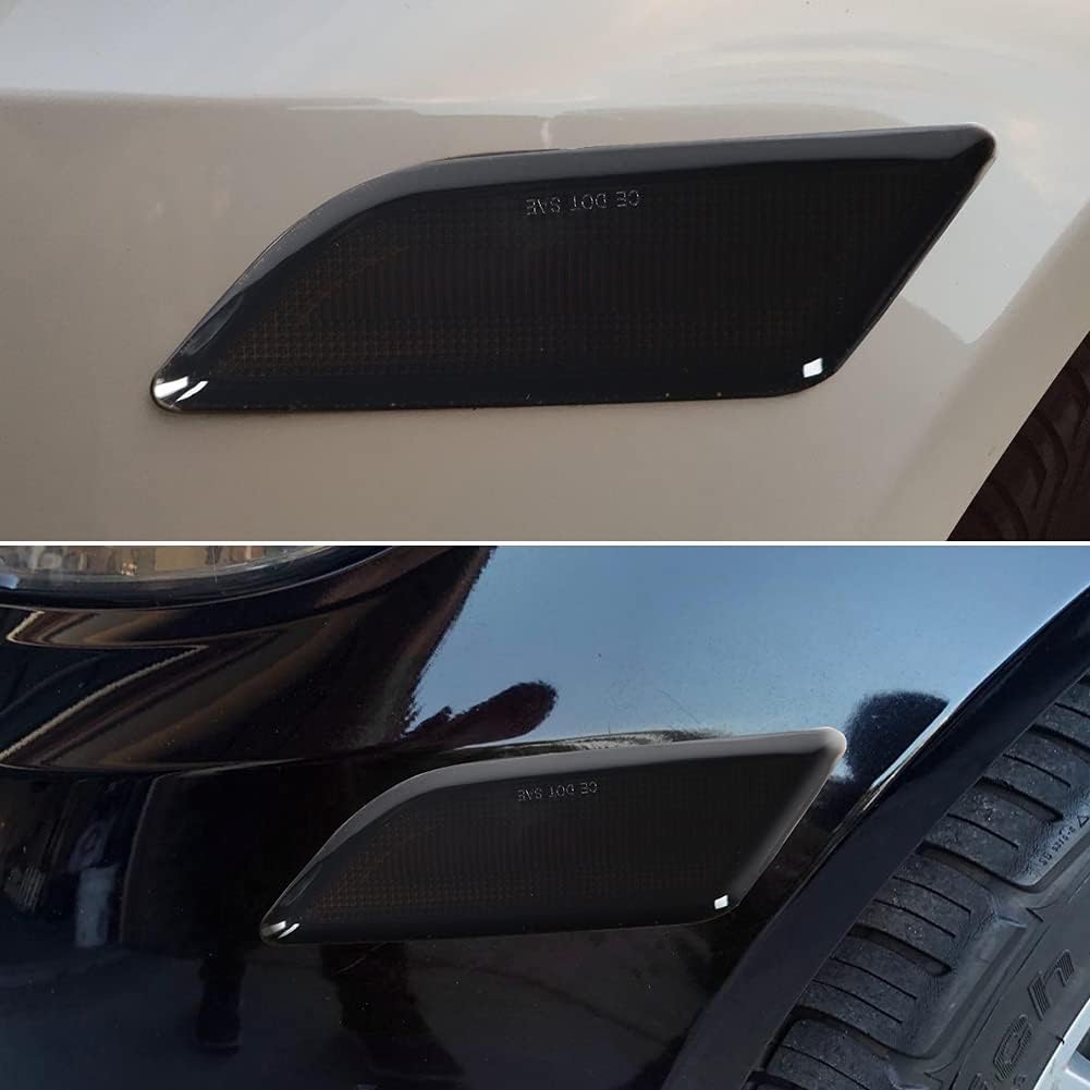 Smoked Lens for 2012 2013 2014 Mercedes Benz Pre-LCI W204 LCI C250 C300 C350 C63 AMG Coupe Base Sedan 4-Door OEM Front side marker lamp housings