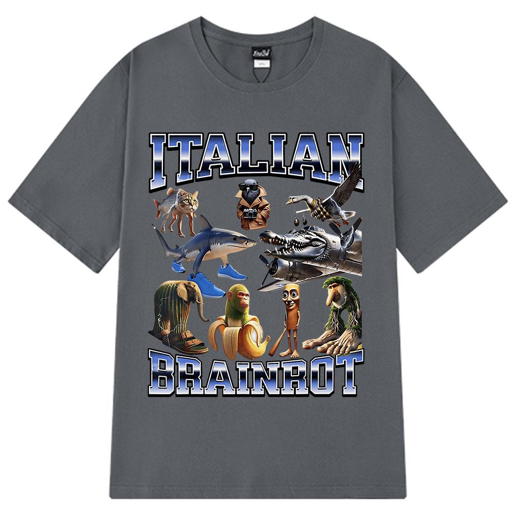 Italian Brainrot Funny Meme T-shirt Tralalero Tralala Tung Tung Tung Sahur Bombardiro Crocodilo Brr Brr Patapim Men Women Tshirt