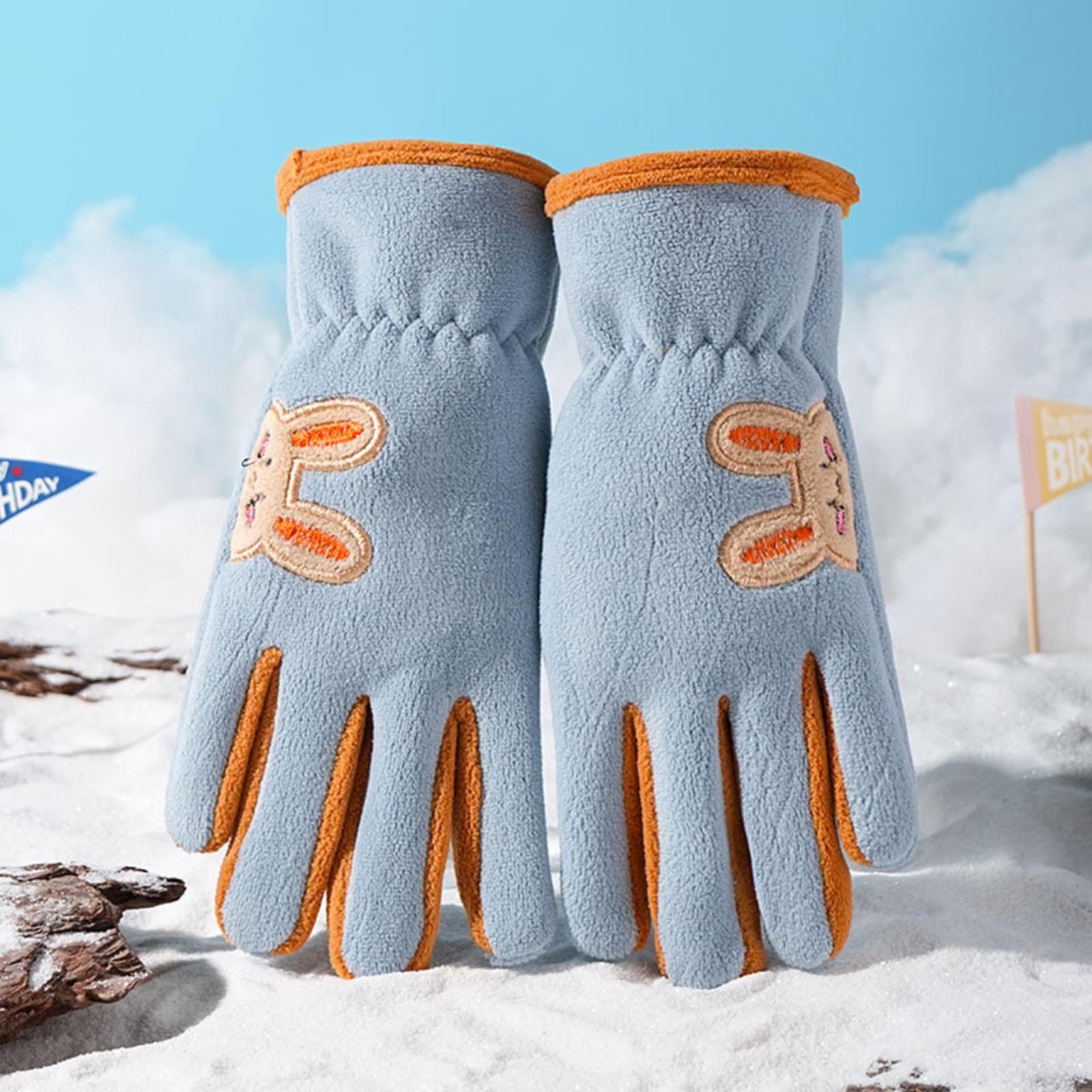 

Детские теплые перчатки плюс флисовые перчатки, защищающие от холода One Size синий