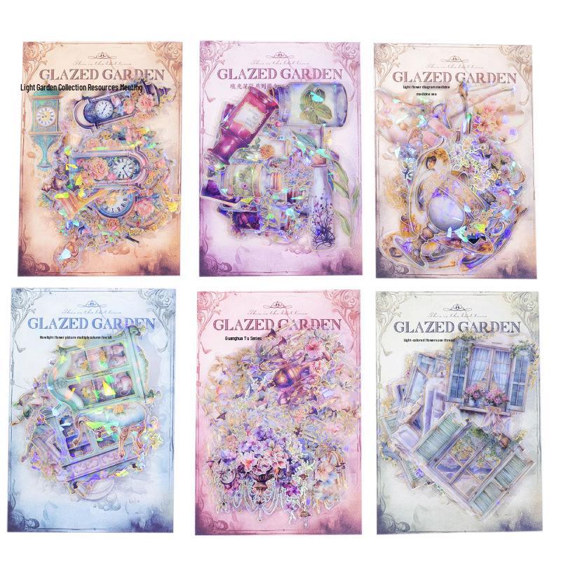 Luminous Garden Series - Hot Stamping PET Stickers for Journals and Collages (6 Styles)