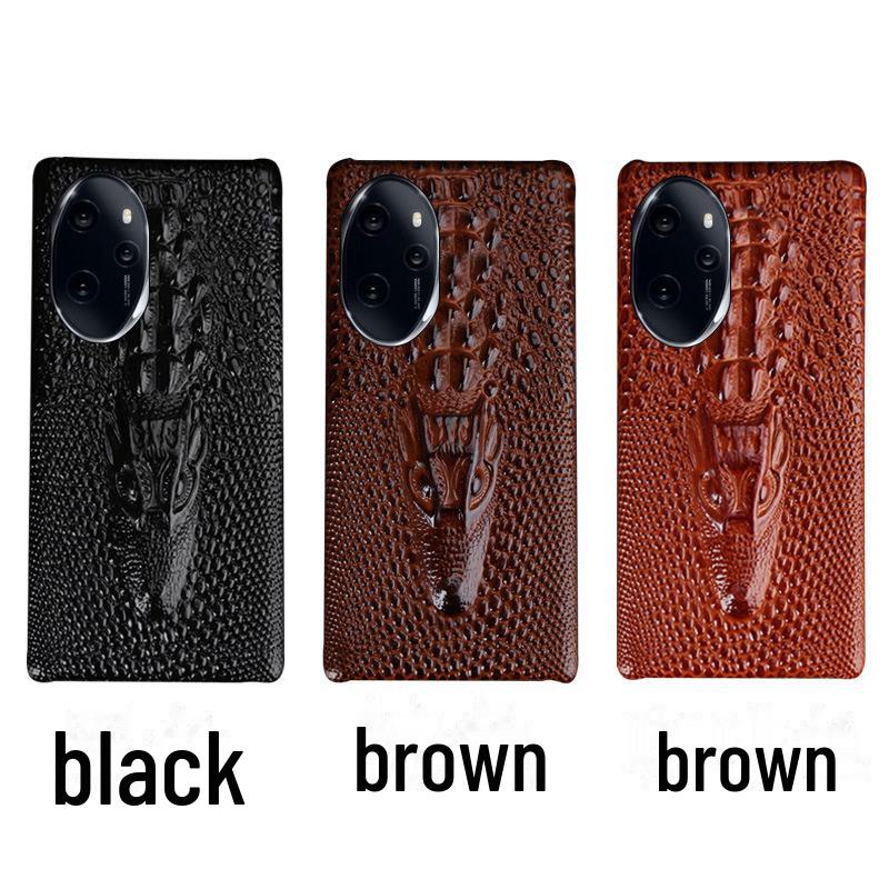 

Чехол-получечник из воловьей кожи с изображением головы дракона для Honor 90/90Pro Honor 90 чёрный