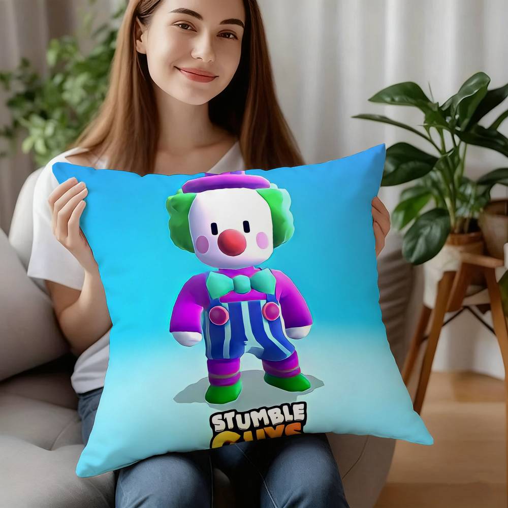 Pillow Sleeping Game S-Stumble Guys Ornamental Pillow Case Short Plush Sofa Decorative Gift Home Double-sided Printing Cushion
