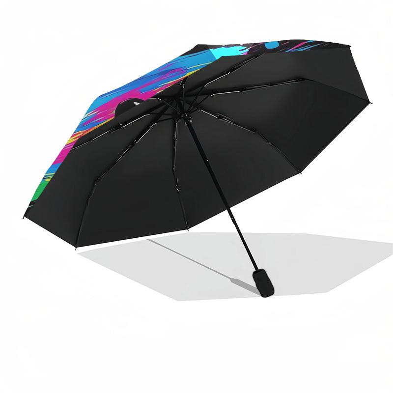 1pc Colorful Abstract Smile Artwork Umbrella with Plastic Handle,Suitable for All Seasons UmbrellaPT590