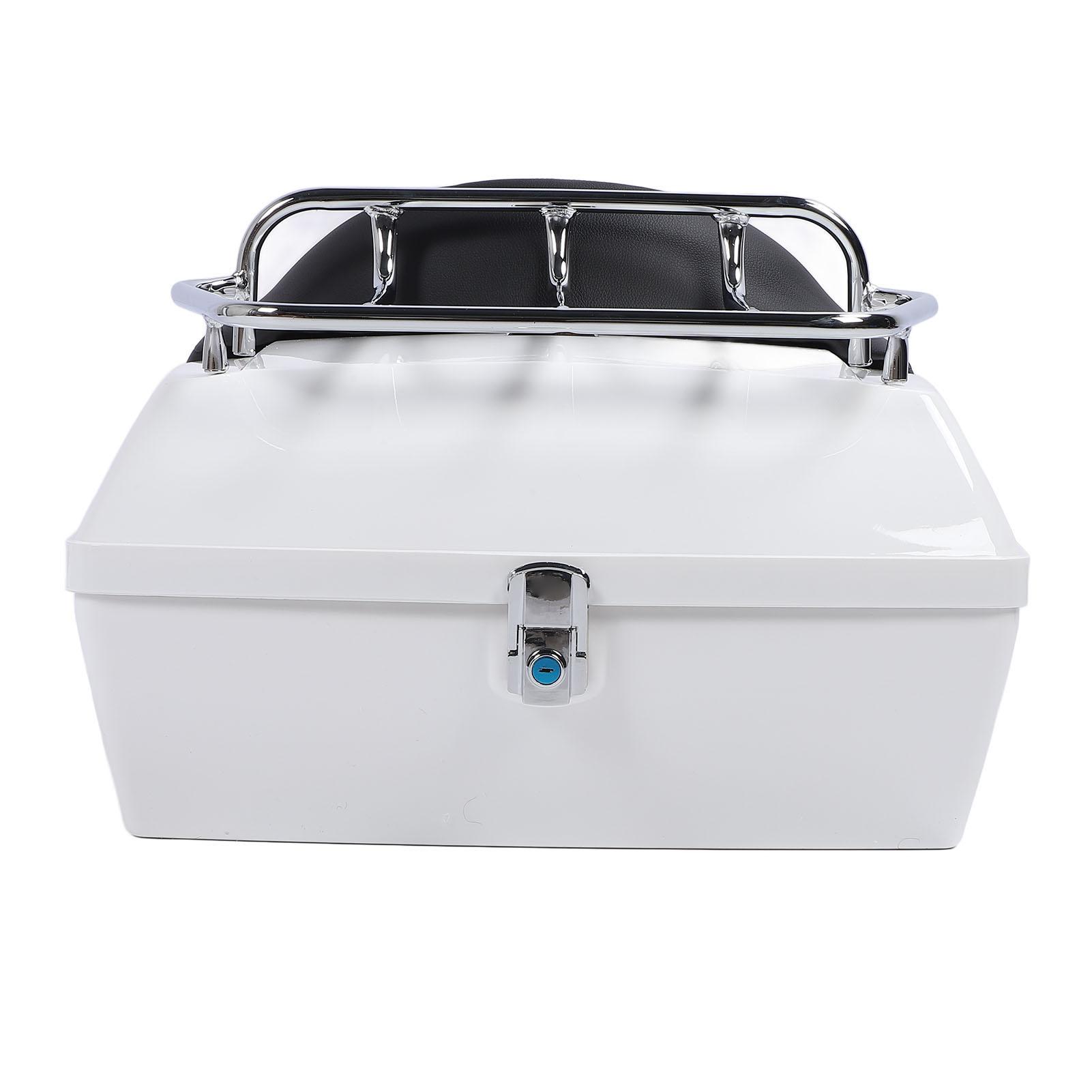 Мотоциклетный задний кофр 48 л универсальный водонепроницаемый с замком спинкой подушкой багажник хвостовой кофр для шлемов белый