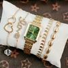 LP43  Gift Set Fashion Square Watch Stainless Steel Women Wristwatch Luxury Casual Dress Watches Without Box for Ladies
