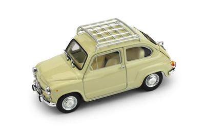 BRUMM FIAT 600D 1965 Beige Roof Rack BRUMM FIAT 600D 1965 BEIGE SABBIA 1/43 [Item]