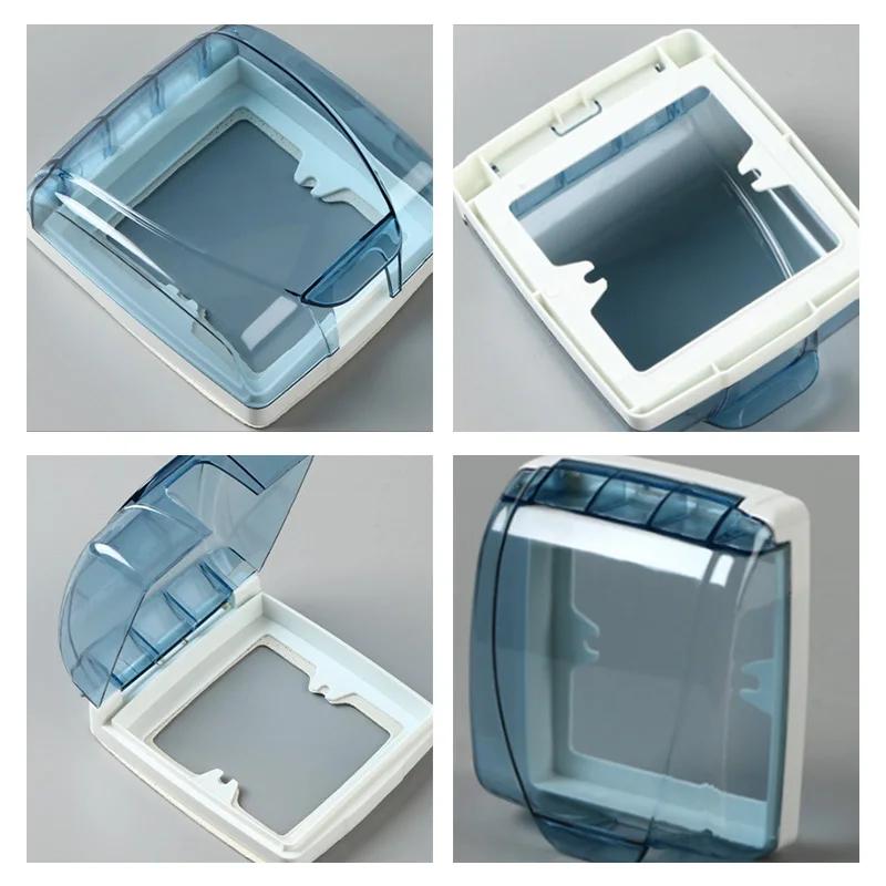 Universalkontakt Vanntett boks Veggbryterplate Vannstøvtett deksel Uttak Dørklokke Baderom Sprutsikre beskyttelsesbokser