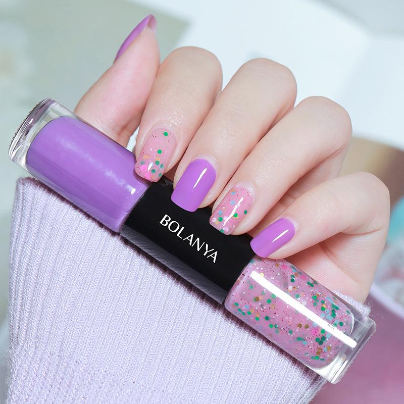 2-in-1-Nagellack mit zwei Enden, auf Ölbasis, schnelltrocknend, keine UV-Lampe erforderlich, lang anhaltender, splitterfester Nagellack
