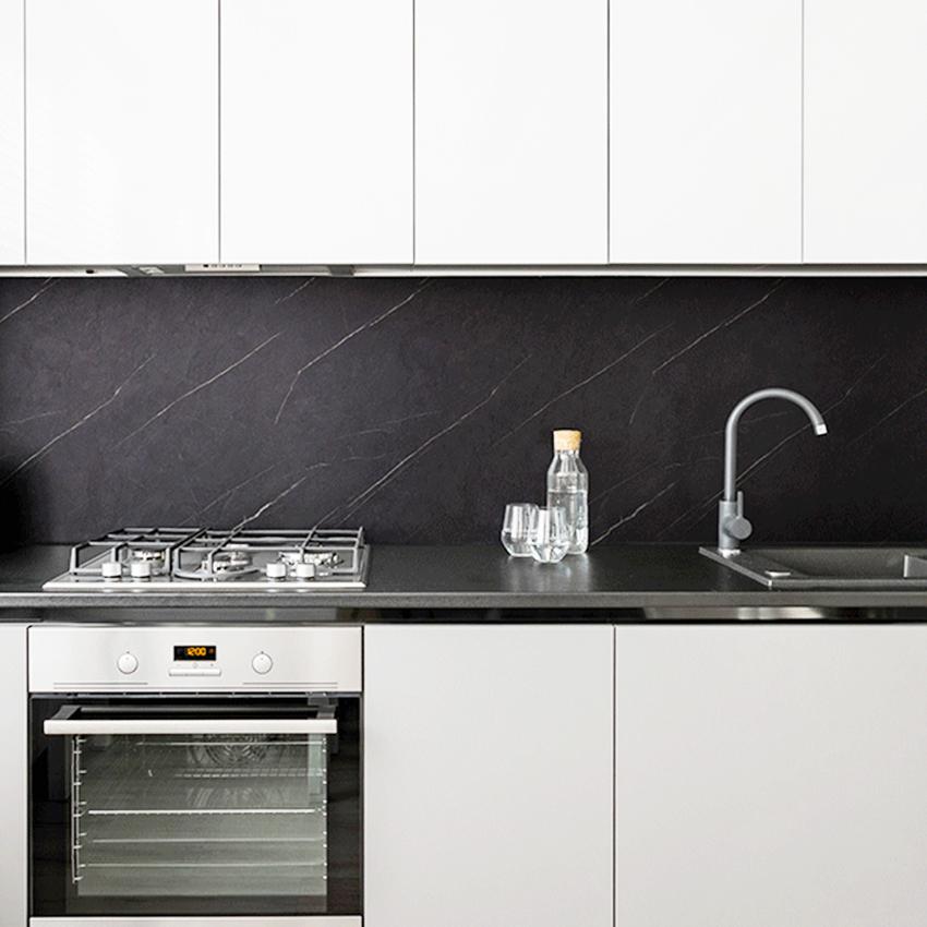 2Meters PVC Thick Black Marble Matte Wallpaper Self-Adhesive Kitchen Oilproof Desktop Rock Slab Countertop Refurbishment Sticker