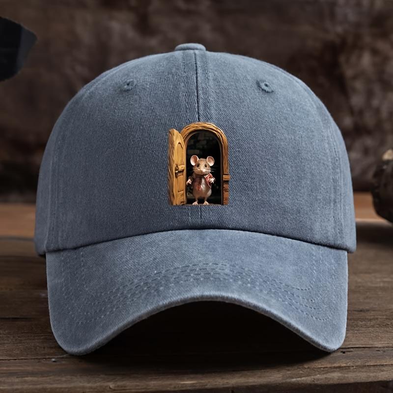 Cute Mouse Printed Baseball Hat Versatile Outdoor Leisure Fishing Hat Sunshade Duck Tongue Travel Hat