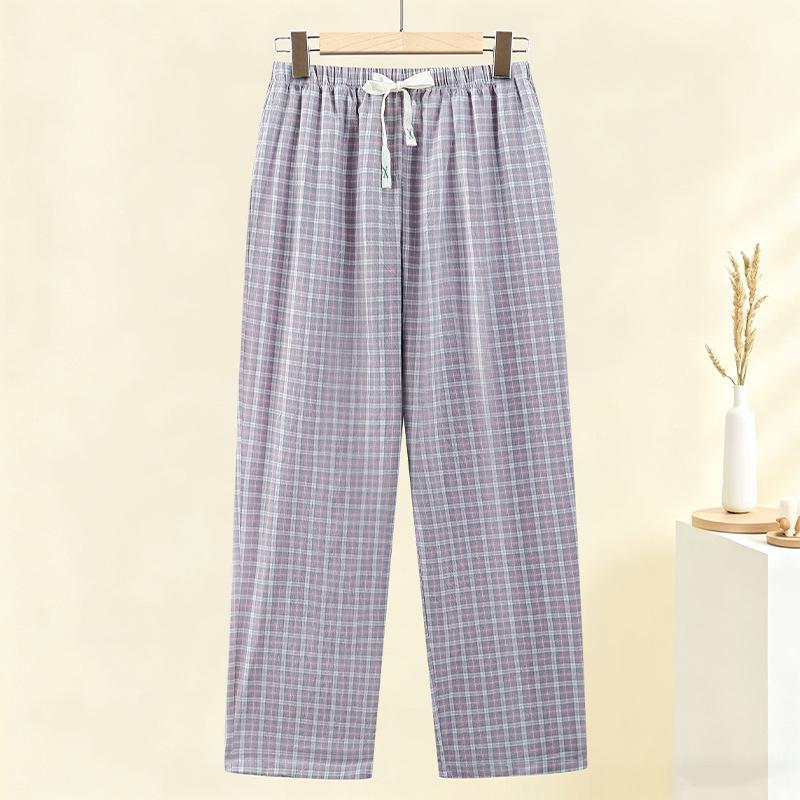 

Mom s Summer Cotton High-Waist Elastic Nine-Point Casual Pants for Middle-Aged & Elderly Women 3XL (125-140 lbs) фіолетовий