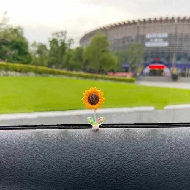 Car Ornaments NEW 5pcs Cute Sunflower Design Car Dashboard Car Window Edge Decoration Car Interior Decoration Accessories