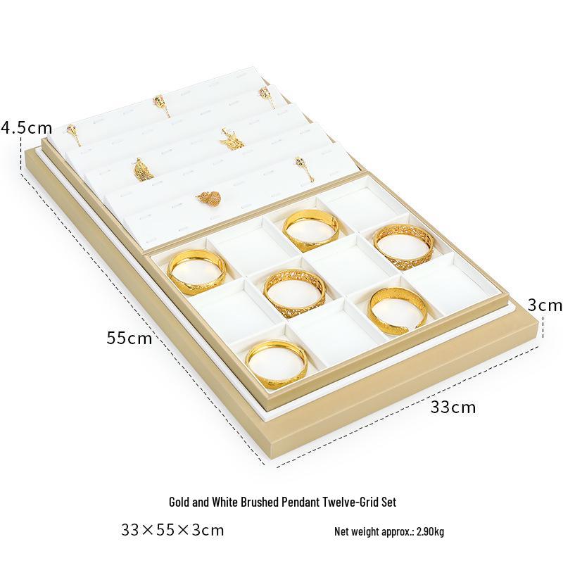 Ya Yu Jin Bai Jewelry Display Tray for Bracelets, Ear Studs, Necklaces - Silver & Gold