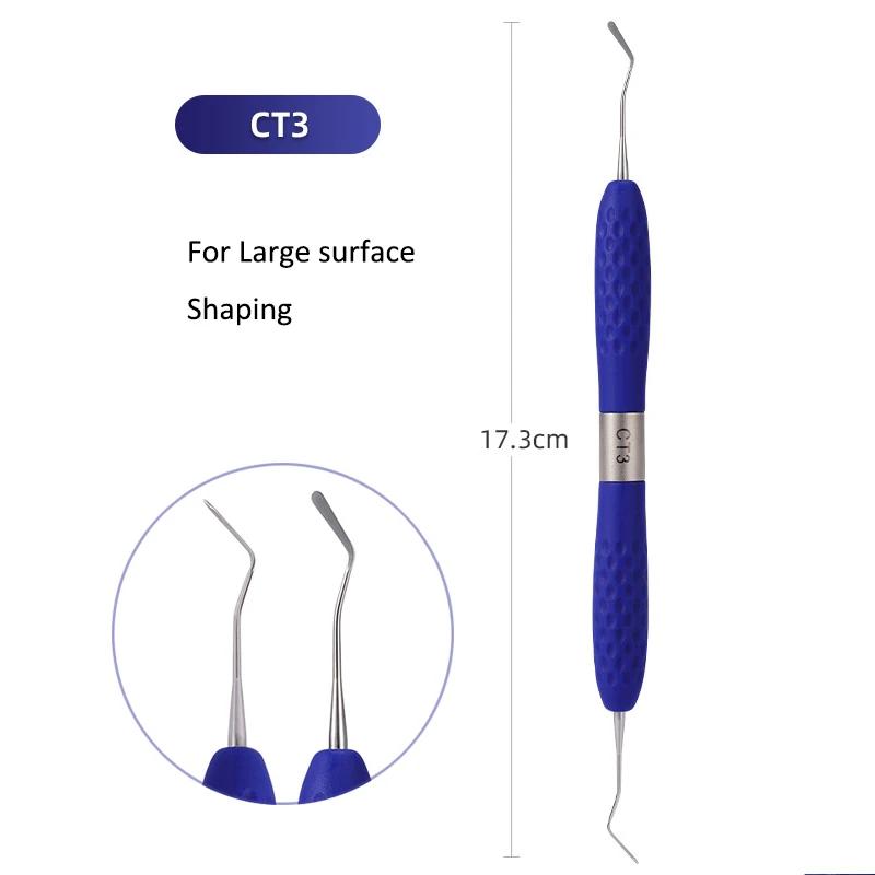 7Pcs/Set Dental Resin Filler Set Plastic Dresser With Silicone Handle Aesthetic Restoration Kit For Resin Knife Spatula Tool
