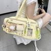 Y2K Nouveau Sac Ita pour Concert Grand Sac à Bandoulière Capacité JK Sac à Dos Transparent Fille Mignonne Sac Bandoulière pour Affichage de Badges DIY d'Exposition