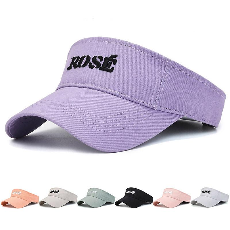 Letter Summer Rose Embroidery Baseball Cap Sporty Visor Cap Sun Gift Protection