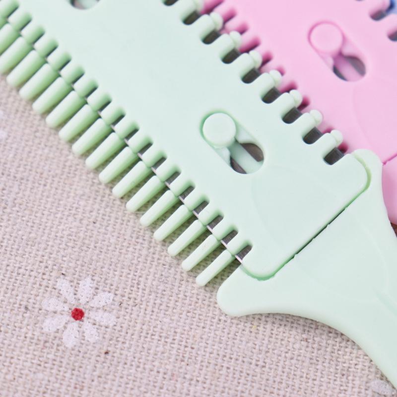 Pettine da Taglio per Capelli a Doppio Lato + Lama a Doppio Lato in Acciaio Inossidabile/Dispositivo per Taglio Capelli/Coltello da Taglio Capelli Pettine Sfoltitore