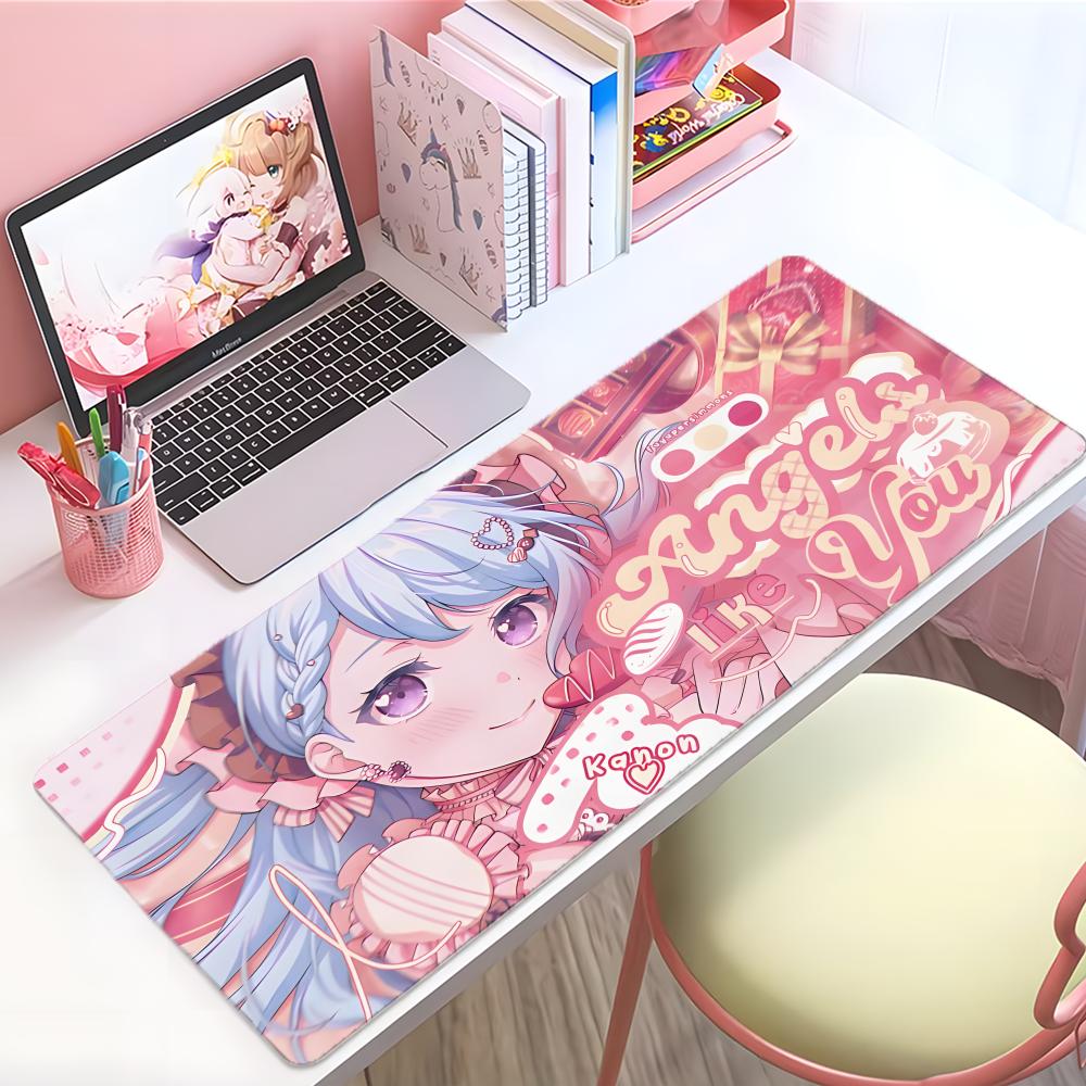 Soft Emotional Anime Kkanon Mouse Pad Large Thick Desk Pad Stitched Edges Gaming Mouse Mat For Pc