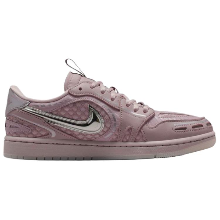 Jordan Air Jordan 1 Breathable Low top Vintage Basketball Shoes Women's Pink Silver HQ2186-601