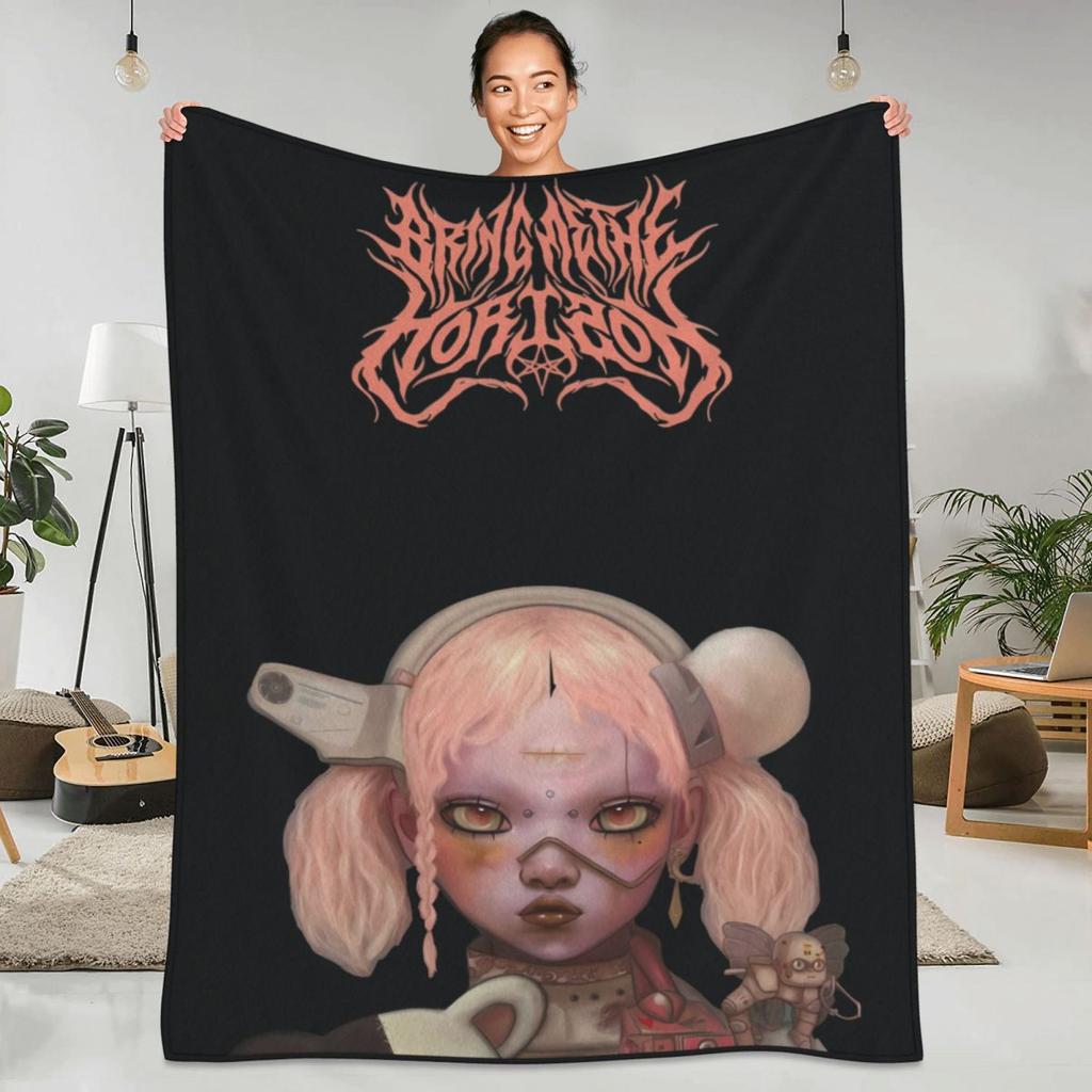 Bring Me The Horizons Super Soft Blanket BMTH Music Album Picnic Throw Blanket Winter Print Flannel Bedspread Sofa Bed Cover