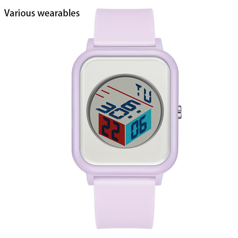 Kreativní trojrozměrné hodinky s ciferníkem pro studenty a studenty Elektronické hodinky Venkovní vodotěsné multifunkční elektronické hodinky s budíkem