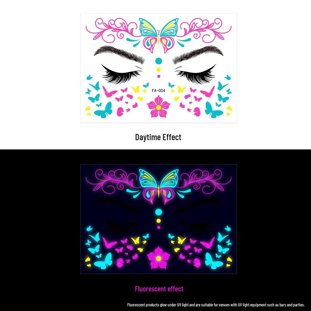 Creative Fluorescent Waterproof Full Arm and Face Tattoo Sticker