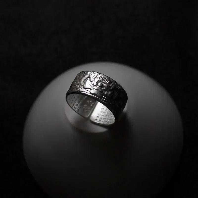 Silver Color Buddhist Ring for Women Tibetan Prayer Copper OM Mantra 7 Chakras Good Luck Women Ring