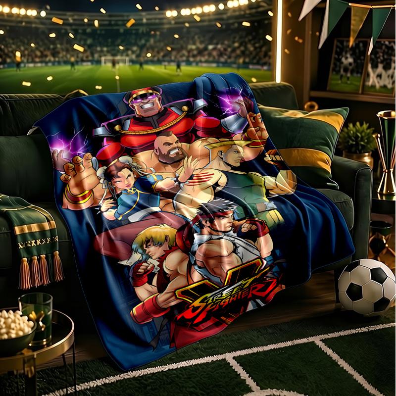 Game Fighter Energy Burst Blanket Lightweight Ideal Bedding Blanket Perfect for Travel, Camping, Living Rooms, Offices, Sofas, Fan Christmas gift