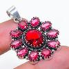 Natural Mozambique Garnet 925 Sterling Silver Jewelry Pendant 1.77" AP-14384